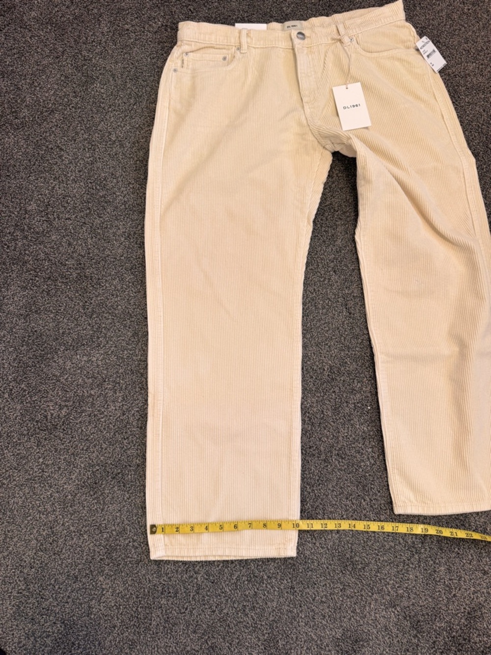DL1961 Woman’s Cream Corduroy Pants Drue Straight Sz 32 - about US12/14 NWTS - Picture 10 of 10